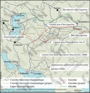 Carte des corridors transasiatiques