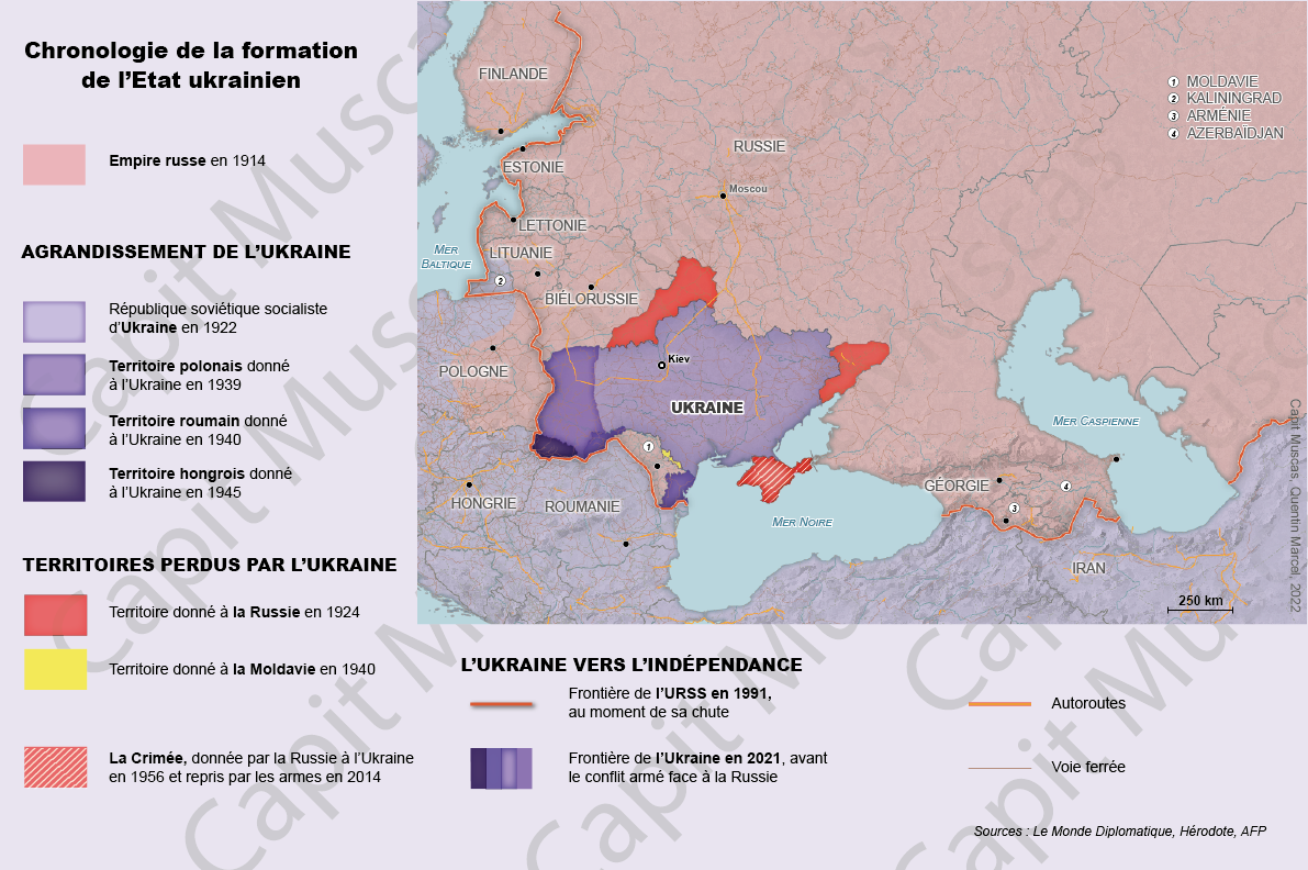 Carte Chronologie de la formation de l'Etat ukrainien